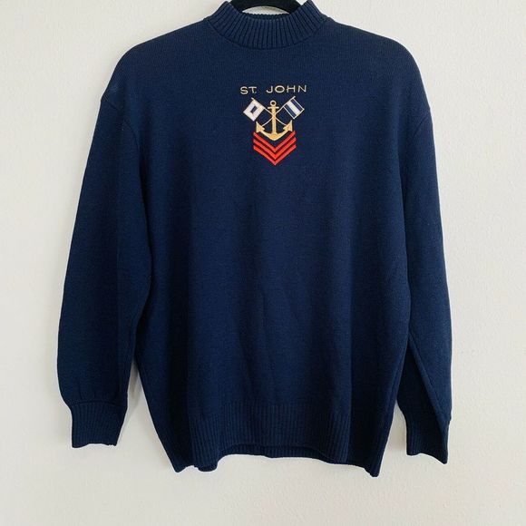 St. John Sweaters - St. John Collection Knit Mock Neck Sailor Sweater